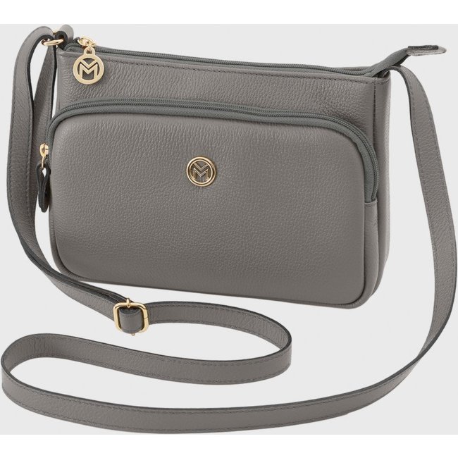 Bolsa Transversal Couro Mariart Rosalina Cinza