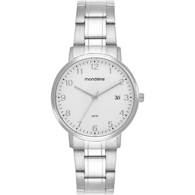 Relógio Feminino Mondaine Prata Calendário Vintage Mondaine