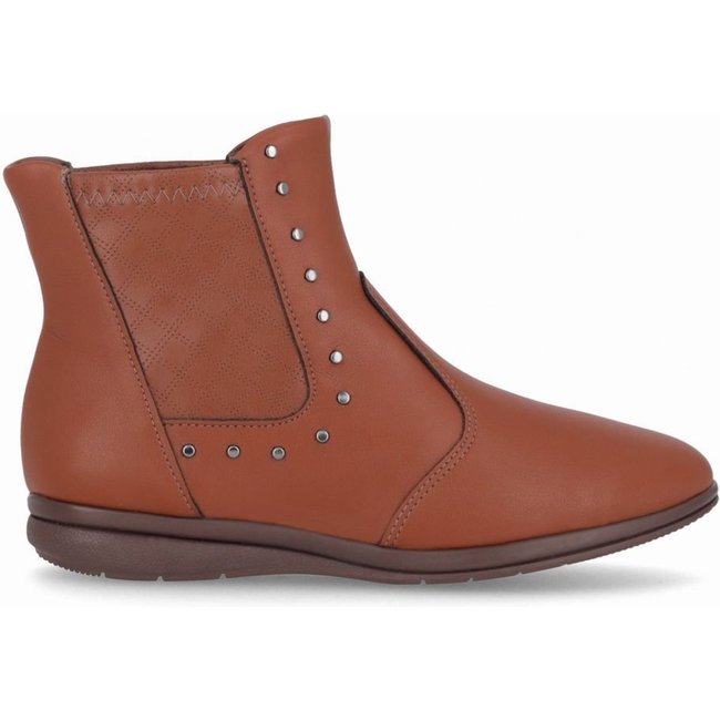 Bota Chelsea Sandy Cano Curto Salto Baixo Conhaque