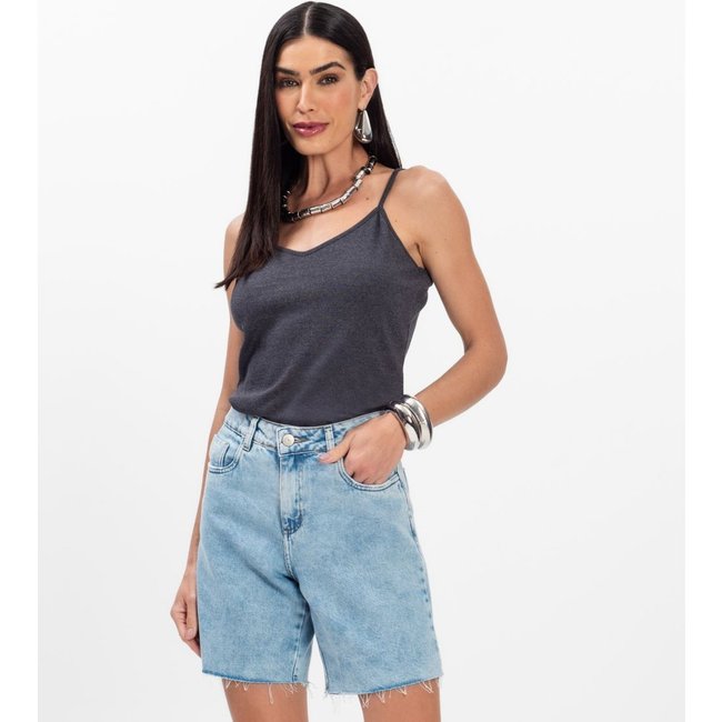 Blusa de Alça Infinita Cor Cinza
