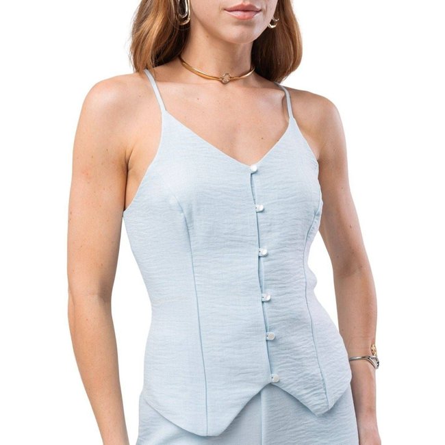 Colete Sawary Alça fina - 278955 - Azul - Sawary
