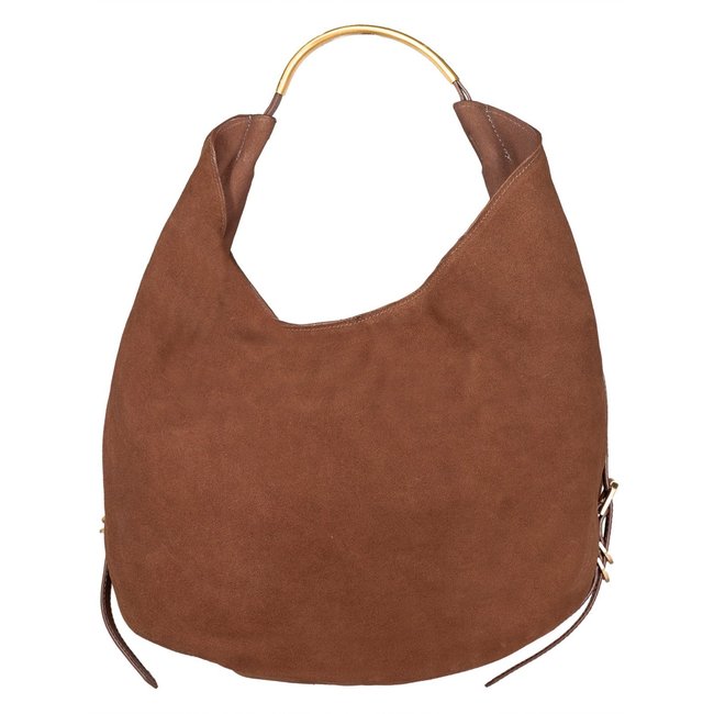 Bolsa Feminina Grande Schutz Maxi Hobo Jack Camurça Marrom Pecan Brown