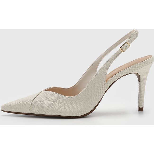 Scarpin Feminino Arezzo Slingback Texturizado Off-White