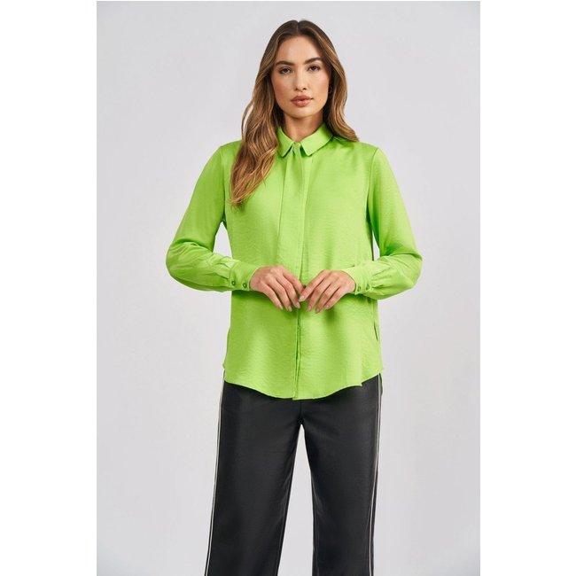 Camisa Manga Longa Acetinada Feminina Acostamento