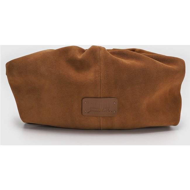 Bolsa Média Feminina Santa Lolla Acabamento Camurça Caramelo