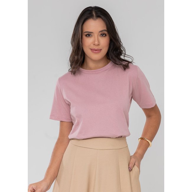 Camiseta Aura Joyce Malha Rosê