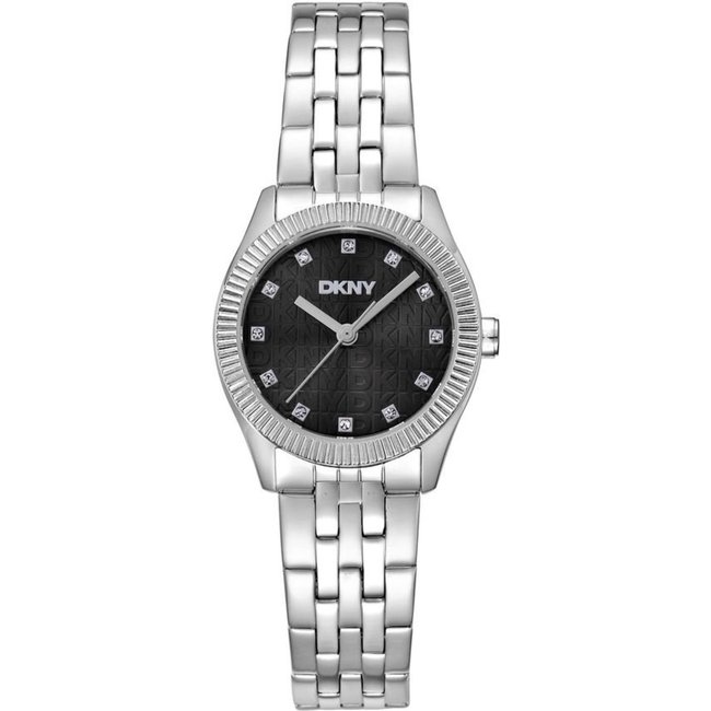 Relógio Feminino DKNY Crosswalk Prata Mostrador Preto Donna Karan Donna Karan