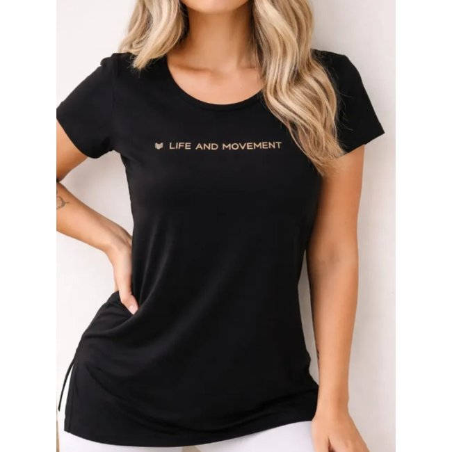 Blusa Feminina Academia Fitness Life and Moviment Preto