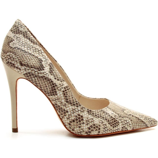 Scarpin Couro Off White Salto Alto Cecconello 2130008-135