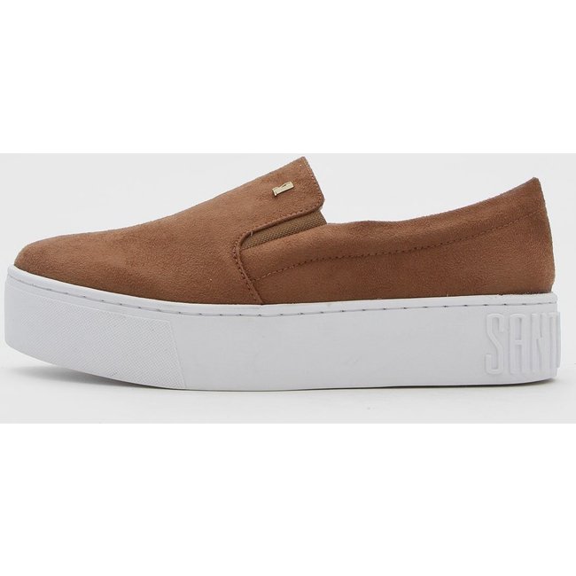 Tênis Slip On Santa Lolla Suede Caramelo
