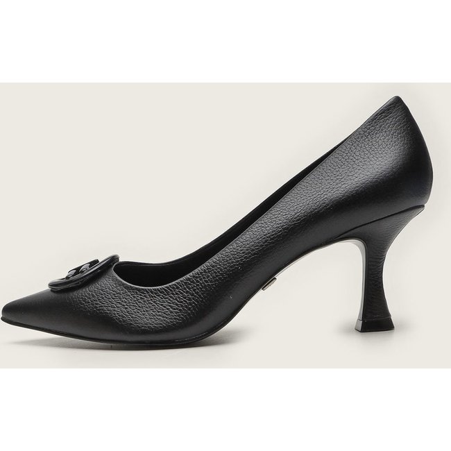 Scarpin Couro Jorge Bischoff Logo Preto