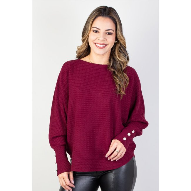 Blusa feminina ponchinho 81196 - Bordô