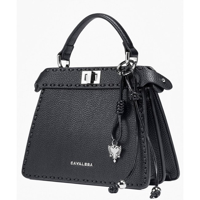 Bolsa De Mão Cavalera Preta Passeio Feminina Espaçosa