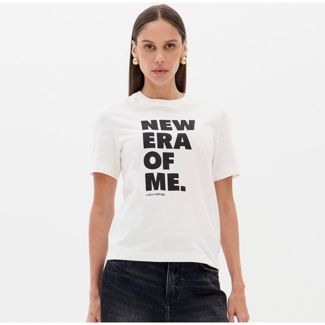 Camiseta Lança Perfume Regular Name Ou26 Off White Feminino
