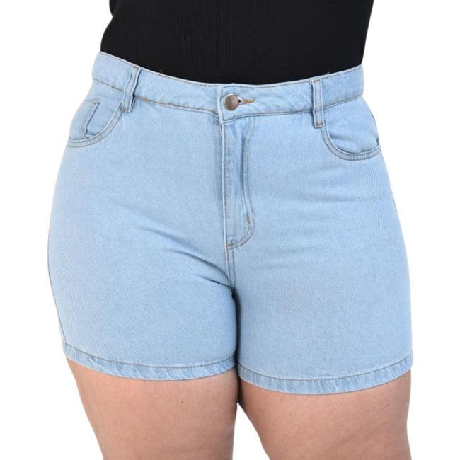 Bermuda Plus Size Meia Coxa Alleppo Jeans Clara Lina