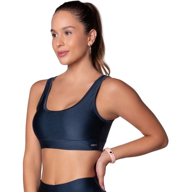 Top Fitness Feminino Bojo Removível Detalhe Nas Costas Selene