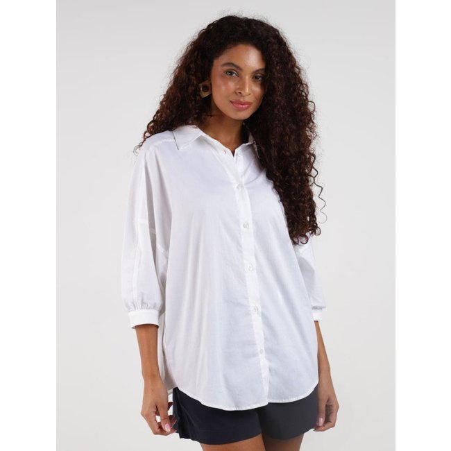 Camisa Tricoline Manga Ampla Autentique Feminina OFF WHITE