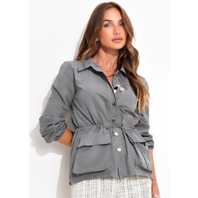 Parka Microfibra Cinza Quintess