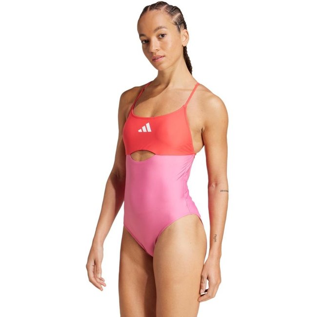Maiô Colorblock X-Back Acolchoado adidas Sportswear Rosa