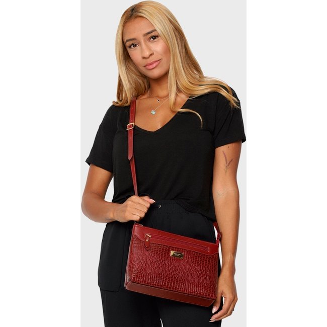 Bolsa Transversal Couro Mariart 2193MRT Vermelha