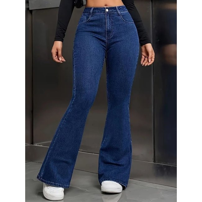 Calça Jeans Kovali Fashion Store Flare Preta Caimento Impecável e Tecido Premium