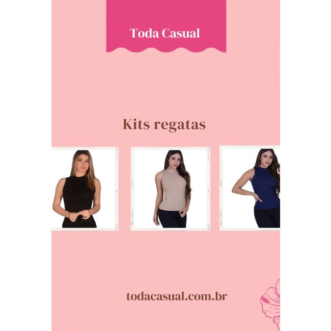Kit 3 Peças Regata Canelada St Madame