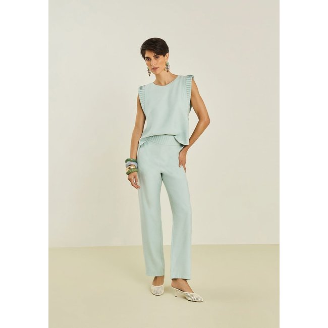 Calça Maria Valentina Cenoura Alta Azul