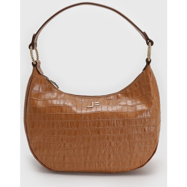 Bolsa Feminina Jorge Bischoff Textura Croco Caramelo