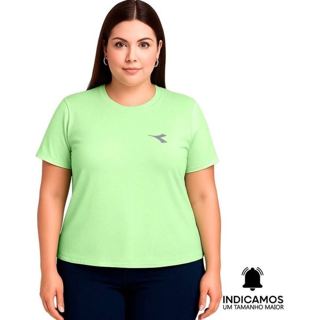 Camiseta Diadora Small Logo Plus Size Feminina - Verde - diadora