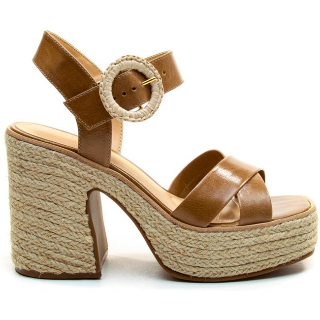 Sandália Plataforma Couro Marrom Cecconello 2850001-3