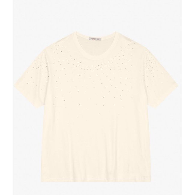 Blusa Feminina Manga Curta Plus Size Secret Glam Bege