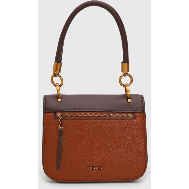 Bolsa Média Feminina Santa Lolla Detalhe Metálico Marrom