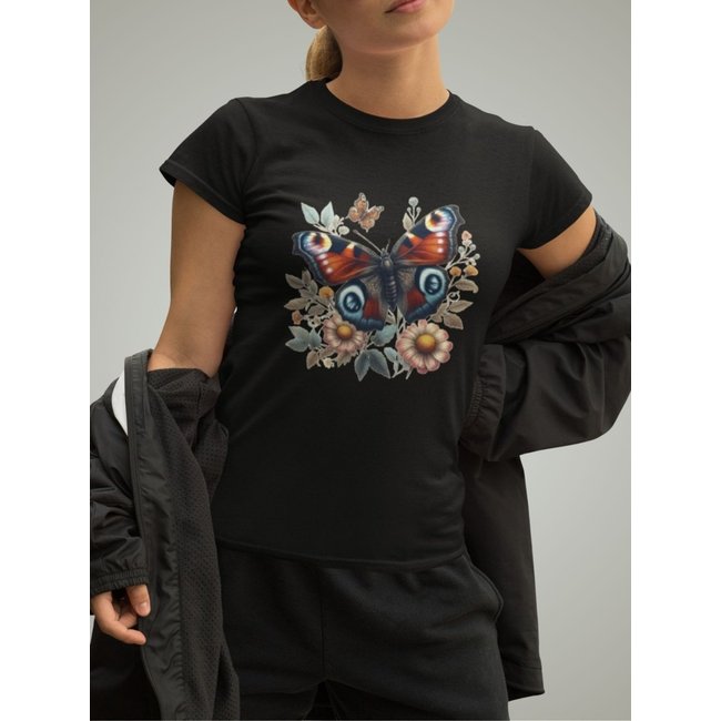 Camiseta Feminina GuGi Estampada Borboleta Florida Butterfly Preto
