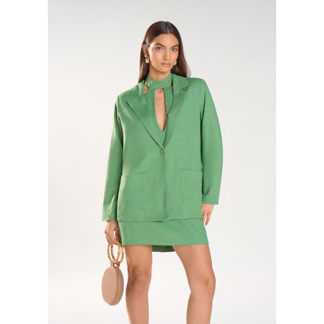 Blazer Iódice Detalhe Cóstas Com Amarração Verde