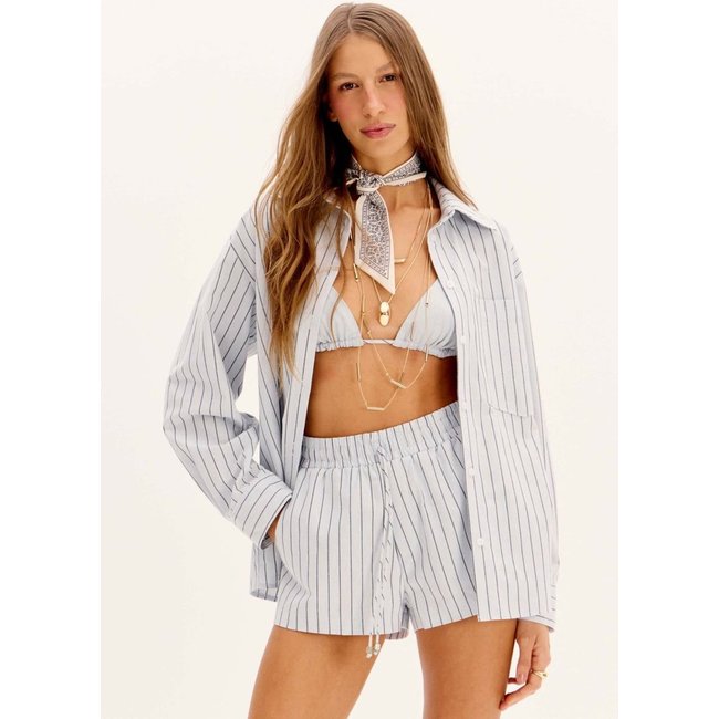Camisa Oversized Listrada Com Top My Favorite Things