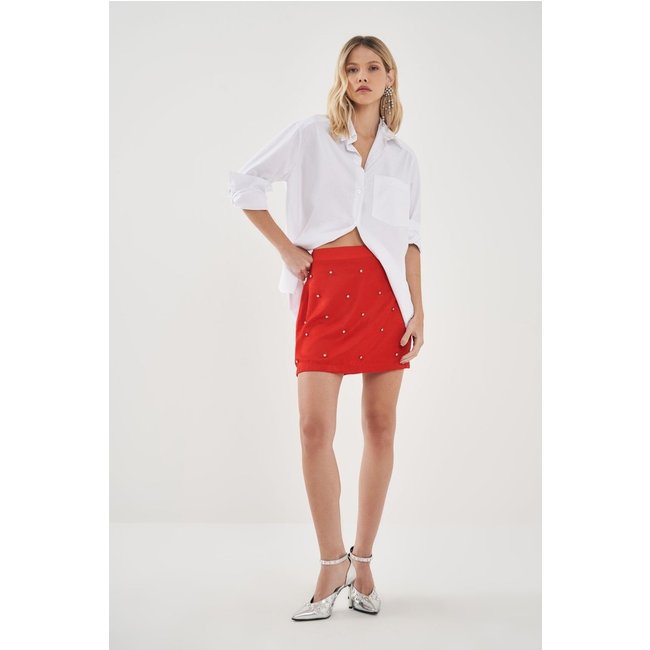 Saia Aplicação Cristal Feminina Inblanche