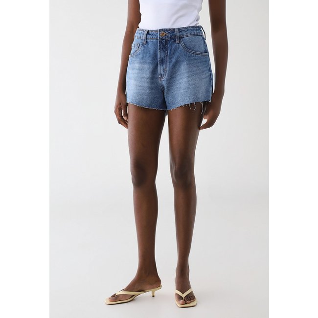 Short Jeans Feminino Lança Perfume Grandfather High Azul
