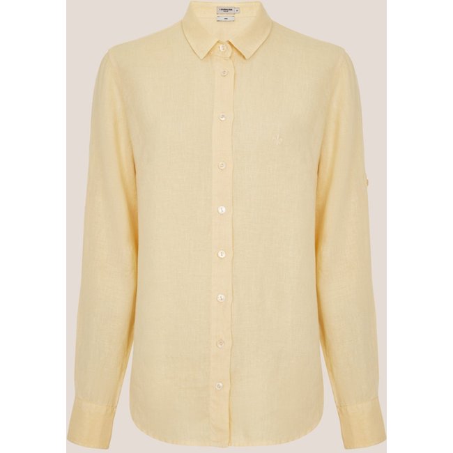 Camisa Dudalina Regular Linho Ve26 Amarelo Feminino
