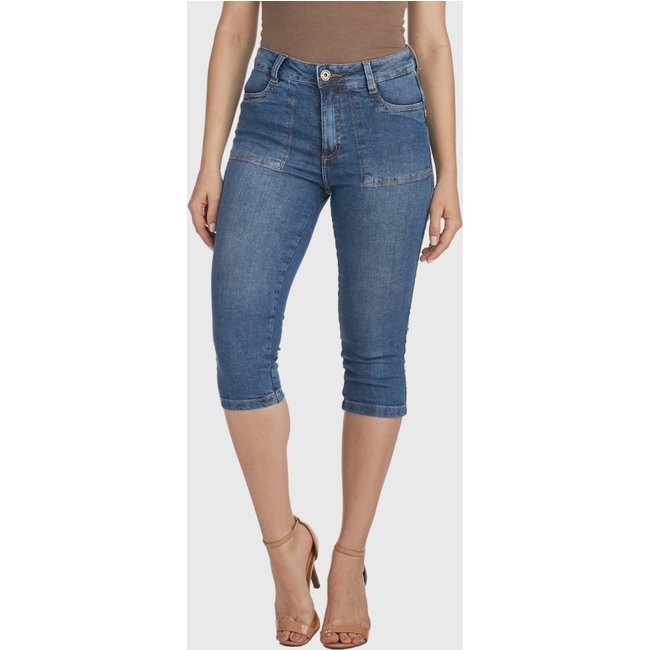 Calça Jeans HNO Jeans Capri Skinny Elastano Azul