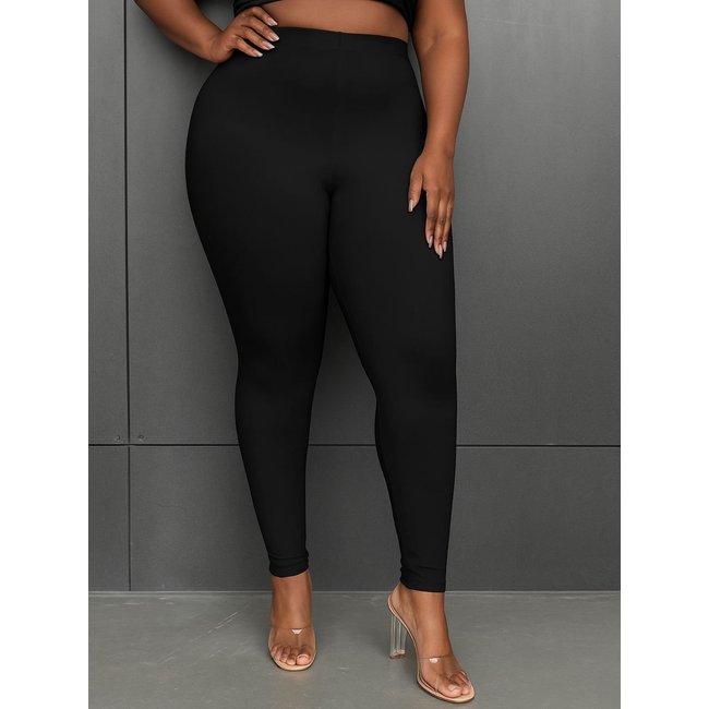 Calça Legging Plus Size Feminina CKF Wear Cintura Alta Preta