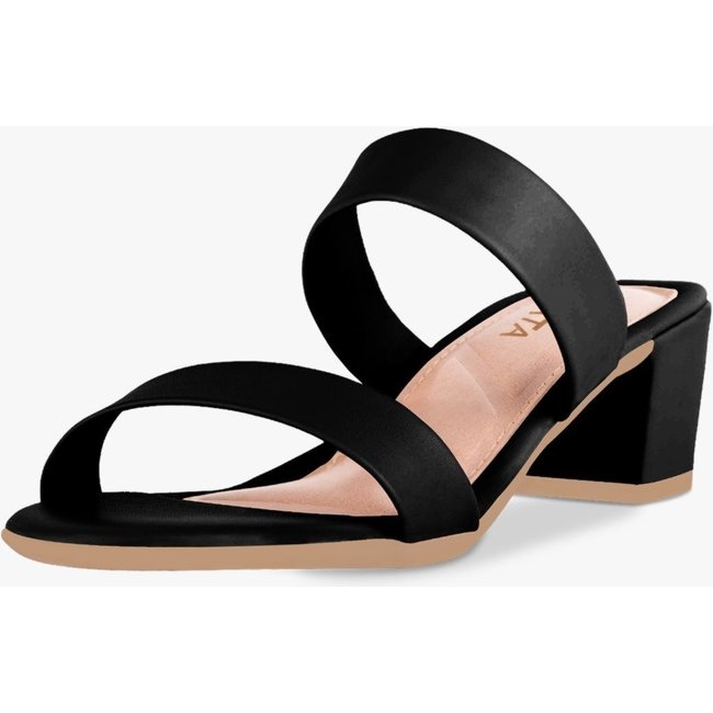 Tamanco Feminino Salto Bloco Baixo Sandalia Mule Preto