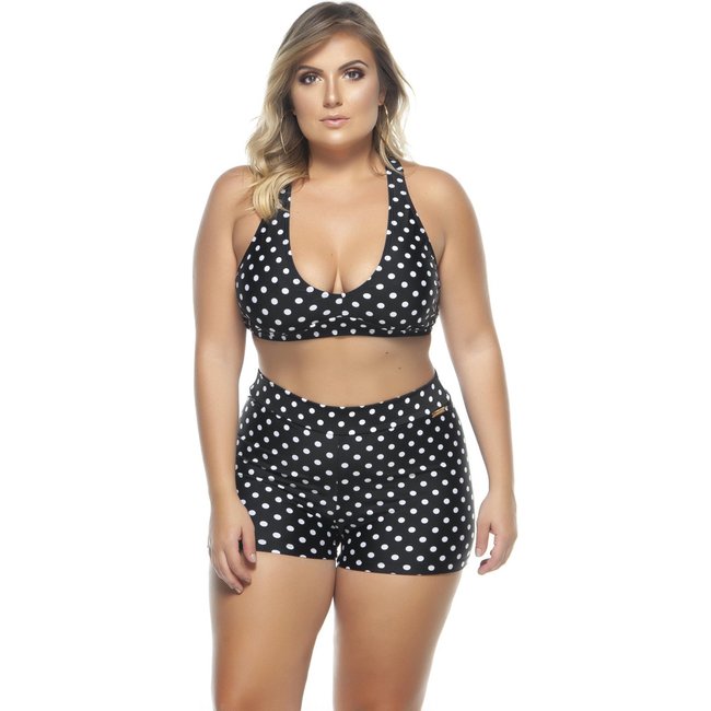 Short Plus Size com Cinto Poá - Poá