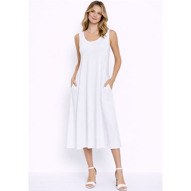 Vestido Maria Paes Regata Branco Midi