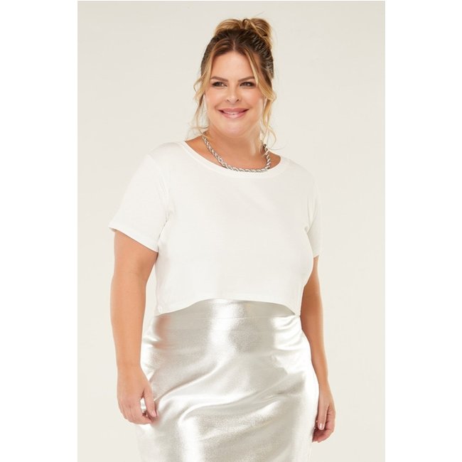 Cropped D Bell Outlet Fashion Plus Size Off White
