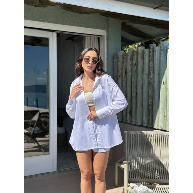 Camisa Oversize Chiara Pitaia Beachwear Branca