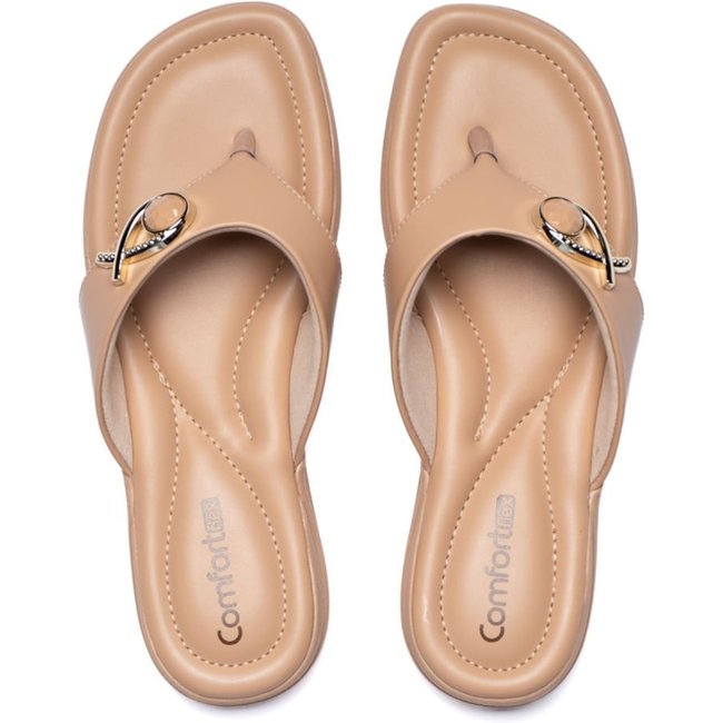 Chinelo Feminino Comfortflex Flatform Bege