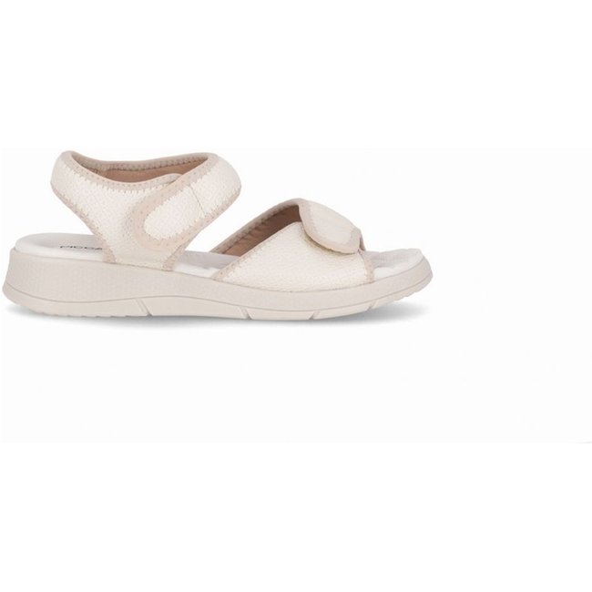 Papete Esporão Anabela Médio Off White com Marfim