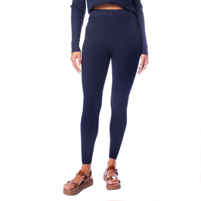 Calça Feminina Biamar Justa Trançada Cintura Alta Marinho