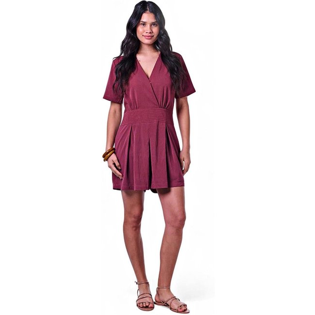 Macaquinho Feminino Viscose Bordô Incolor