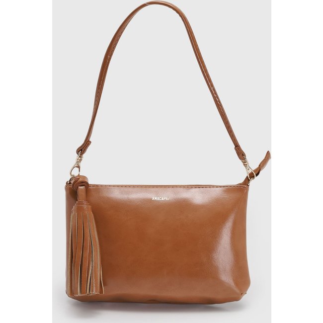 Bolsa Tiracolo Feminina Anacapri Alça Dupla Caramelo